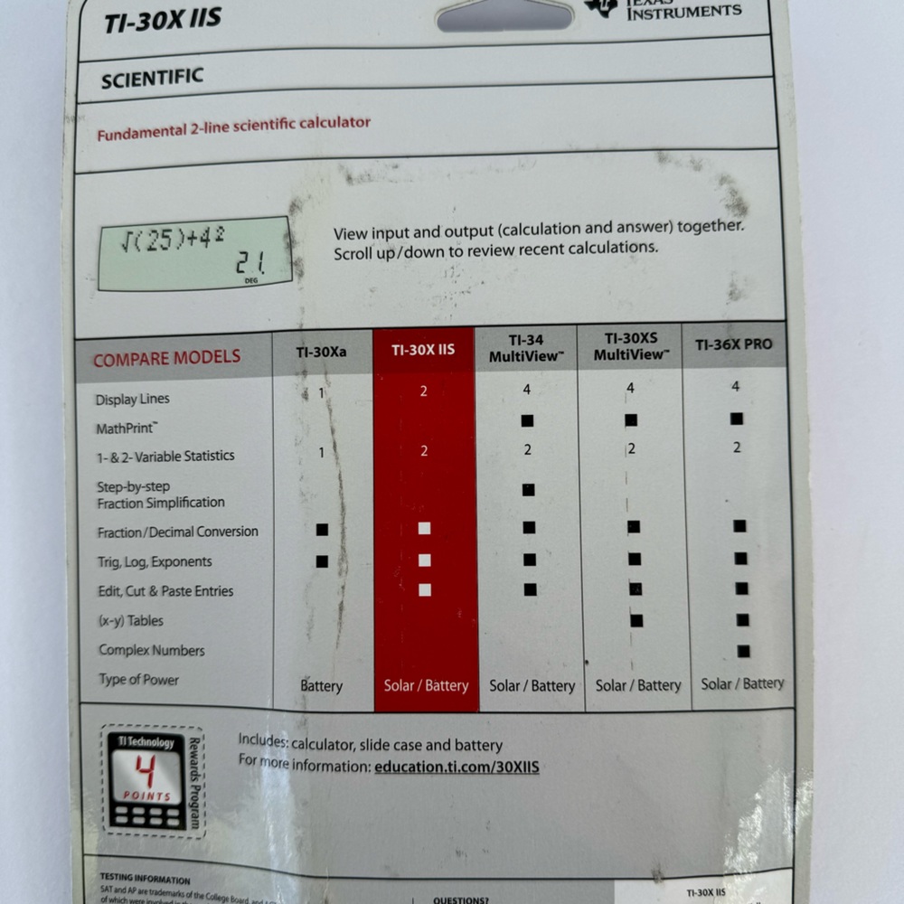 Texas Instruments TI-30XIIS general Math - Picture 3 of 4